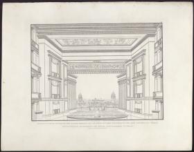 Sammlung architektonischer Entwürfe. Tafel 14 ( = Heft 2 zweite Folge, Tafel 14, 1826): Berlin. Schauspielhaus auf dem Gendarmenmarkt, Bühne