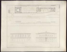 Sammlung architektonischer Entwürfe. Tafel 150 ( = Heft 21, Tafel 128, 1834): Berlin, Kupfergraben. Packhof. Situationsplan