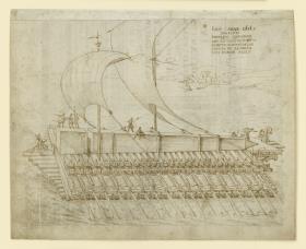Transport des Obelisken vom Campo Marzio per Schiff