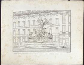 Sammlung architektonischer Entwürfe. Tafel 6 (= Heft 1, Tafel 6, 1819): Berlin, Schlossplatz. Entwurf zum Brunnen als Denkmal für die Befreiungskriege (Befreiungsbrunnen)