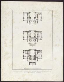 Sammlung architektonischer Entwürfe. Tafel 9 ( = Heft 2 erste Folge, Tafel 9, 1821): Berlin. Schauspielhaus auf dem Gendarmenmarkt. Grundrisse