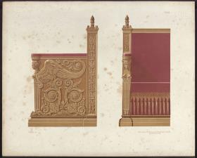 Tafel 6: Ansichten eines Sofas / Berlin, Wilhelmplatz. Palais des Prinzen Karl. Entwurf zum Ecksofa für das Empfangszimmer