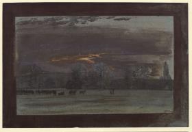 Landschaft mit Rinderherde