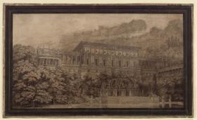 Schloss mit großer Brunnenanlage