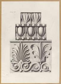 Vorbilder für Fabrikanten und Handwerker. Teil 1, Abteilung 1, Blatt 8a: Ornamente von der Umfassungsmauer des Erechtheions im Maßstab 1:1