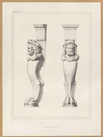 Vorbilder für Fabrikanten und Handwerker. Teil 1, Abteilung 1, Blatt 23: Herkulesfuß aus den Vatikanischen Museen in Seiten- und Vorderansicht
