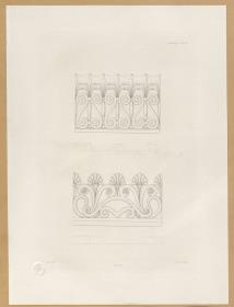 Vorbilder für Fabrikanten und Handwerker. Teil 1, Abteilung 1, Blatt 39: Zwei Terrakottareliefs aus den Vatikanischen Museen
