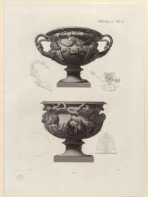 Vorbilder für Fabrikanten und Handwerker. Teil 1, Abteilung 2, Blatt 12: Marmorvase aus der Villa Adriana (auch Hadriansvilla), sog. Warwick-Vase