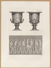 Vorbilder für Fabrikanten und Handwerker. Teil 1, Abteilung 2, Blatt 22: Marmorvase aus der Villa Medici, sog. Medici Vase, mit Reliefabwicklung