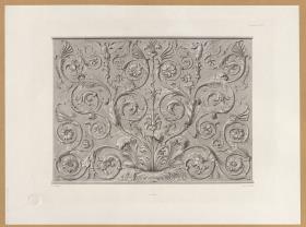 Vorbilder für Fabrikanten und Handwerker. Teil 2, Abteilung 1, Blatt 2: Antike Marmortafel mit Akanthusrelief aus dem Museo degli Uffizi in Florenz