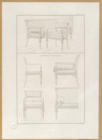 Vorbilder für Fabrikanten und Handwerker. Teil 2, Abteilung 2, Blatt 15: Entwurf für einen Armlehstuhl und ein Sofa