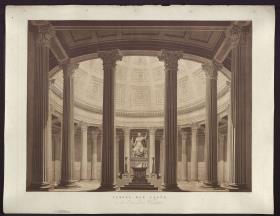 Die Vestalin. Oper von Gaspare Spontini. Entwurf zur 2. Dekoration. Blick in den Tempel der Vesta