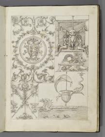 Codex Mantegna, Wappen, Schiffbug, Bukranion