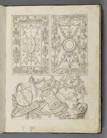 Codex Mantegna, Drei Waffenreliefs