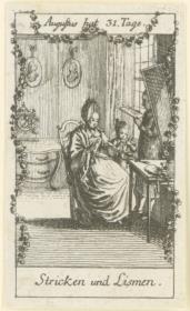 Monatsdarstellung: August Stricken und Lismen
