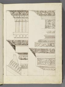 Codex Mantegna, Sechs architektonische Details, Schmuckbasis rechts