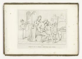 Raffaels erste Malversuche (aus: 12 Umrisse zum Leben Raphaels von Urbino. Tafel II)