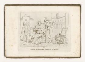 Von Fra Bartolomeo lernt Raffael die Kunst des Kolorierens (aus: 12 Umrisse zum Leben Raphaels von Urbino. Tafel VI)
