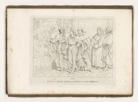 Studium der Kartons von Michelangelo in Florenz (aus: 12 Umrisse zum Leben Raphaels von Urbino. Tafel V)