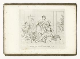 Raffael porträtiert zahlreiche Frauen, vor allem seine eigene (aus: 12 Umrisse zum Leben Raphaels von Urbino. Tafel X)