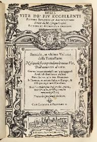 Titelholzschnitt zu "Vite de più eccellenti architetti, pittori, et scultori italiani", Bd. 3