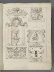 Codex Mantegna, vier Zeichnungen, vermutlich nach antiken Reliefdarstellungen