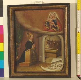 EX VOTO ANNO 1861. Eine gewisse Frau hat sich versprochen. mit Dank geholfen worden.