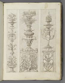 Codex Mantegna, drei Kandelaber