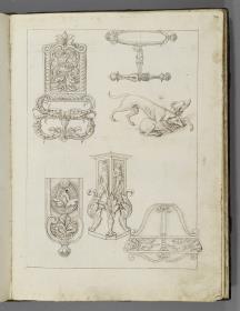 Codex Mantegna, verschiedenen ornamentale Details, eine Jagdszene