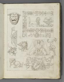 Codex Mantegna, Darstellungen von Waffen, Helmen und figürlichen Motiven