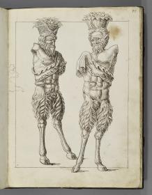 Codex Mantegna, Darstellung der beiden Panstatuen im Museo Capitolino/Rom