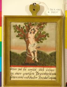 Alhier hat sich verlobt Alisi Lechner in einer gewißen Kranckheit mit seinen weib und kinder Krauder an artzbach.