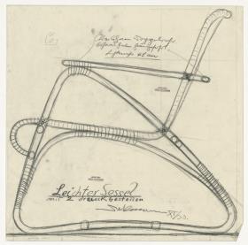 Leichter Sessel, Modell Co 3 (Möbelentwürfe, Korbmöbel)