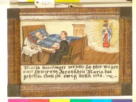 Maria Starflinger verlobte sich hiher wegen einer schwerren Krankheit Maria hat geholfen Gott sei ewig dank 1883.