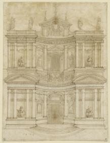 Entwurf für die Kirchenfassade, S. Andrea della Valle, Rom