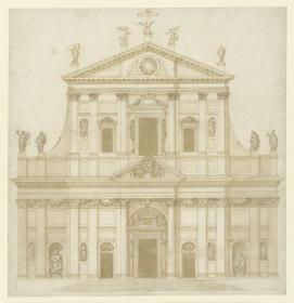 Entwurf der Westfassade der Kirche Il Gesù in Rom