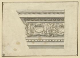 Entwürfe für Details einer Kapelle, Architrav-Ecke