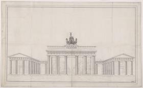 Berlin. Entwurf zur Aufstellung der Quadriga auf dem Brandenburger Tor