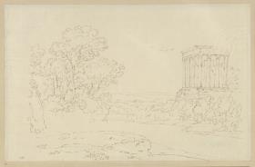 Landschaft mit Tempelruine