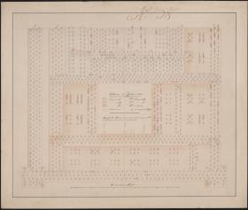Berlin. Altes Museum am Lustgarten. Plan der Pfahlgründung der Osthälfte
