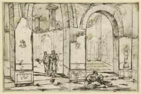 Blick in das Ecclasterium des Isistempels in Pompeji
