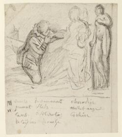 Figurenstudien, Statue (Bildhauer mit weiblicher Figur, Pygmalion?)