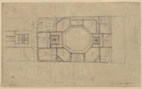 Entwurf zu einem städtischen Wohngebäude, wohl zum Stich in der "Sammlung architektonischer Entwürfe", Heft 9, Tafel 1826