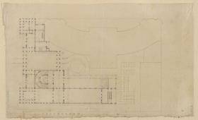Berlin, Unter den Linden. Palais Prinz Wilhelm. Grundriss mit angrenzender Hofbibliothek am Opernplatz