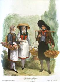 Vierländer Bauern. Volkstrachten der Deutschen. Gegend von Bergedorf.