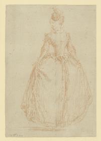 Stehende Dame von vorn gesehen (Gegendruck)