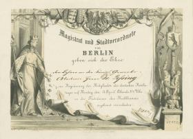 Einladung des Magistrat und der Stadtverdneten von Berlin zur Begrüßung der Reichstagsabgeordneten