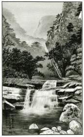 "Landschaft mit Wasserfall"