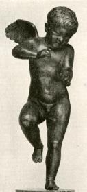 Statuette des Amor mit Doppelflöte