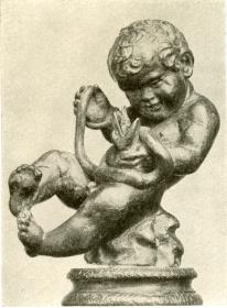 Statuette des kleinen Hercules mit der Schlange